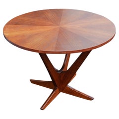 Retro Georg Jensen Kubus Radial Teak Coffee Table Mid Century Danish Modern