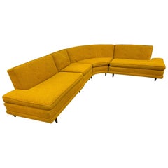 Retro Mid-Century Modern Spicy Mustard Sectional Sofa