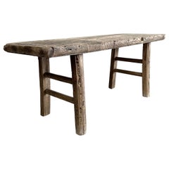 Table basse ou banc en bois d'orme antique