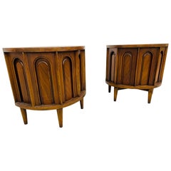 Mid-Century Modern Walnut Commode Nightstands