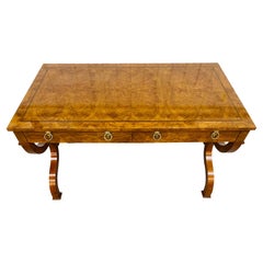 Used Baker Furniture Regency Style Burled Writing Desk