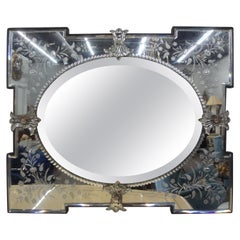 Etched and Beveled Venetian Mirror