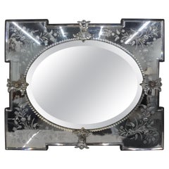 Miroir vénitien gravé et biseauté