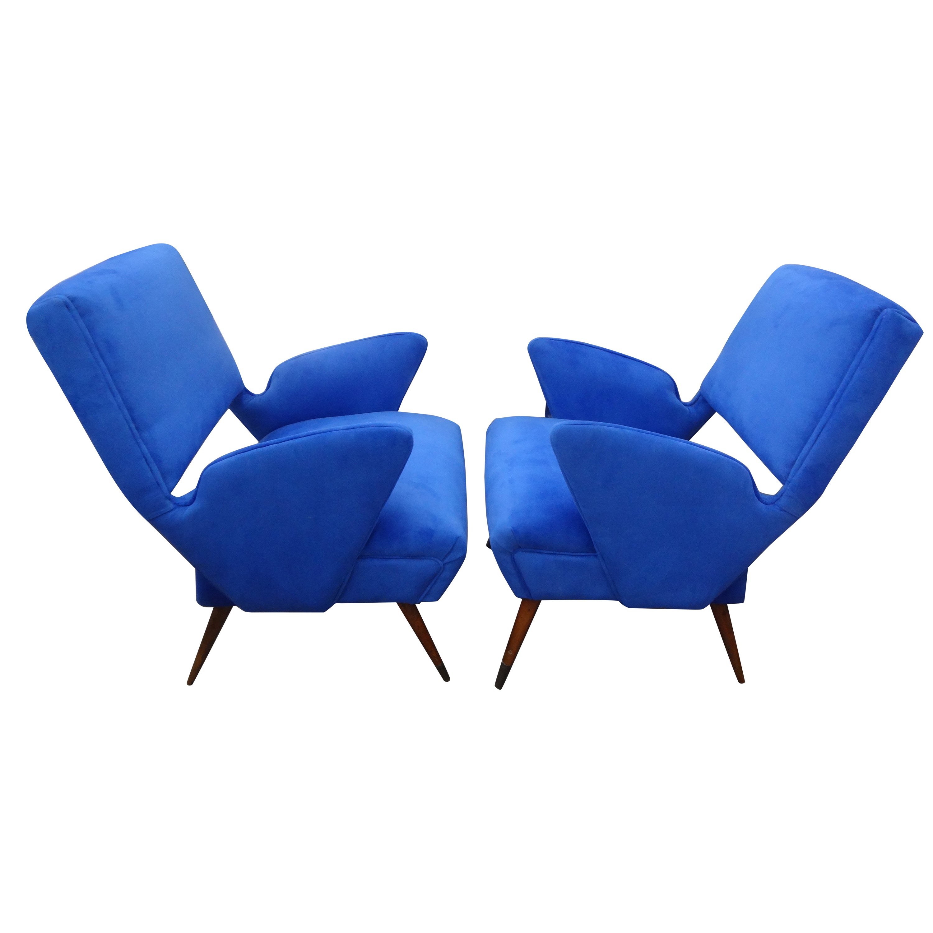 Pair of Italian Gio Ponti Inspired Lounge Chairs