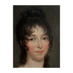 Peinture d'un portrait de femme, période Consulat/Empire