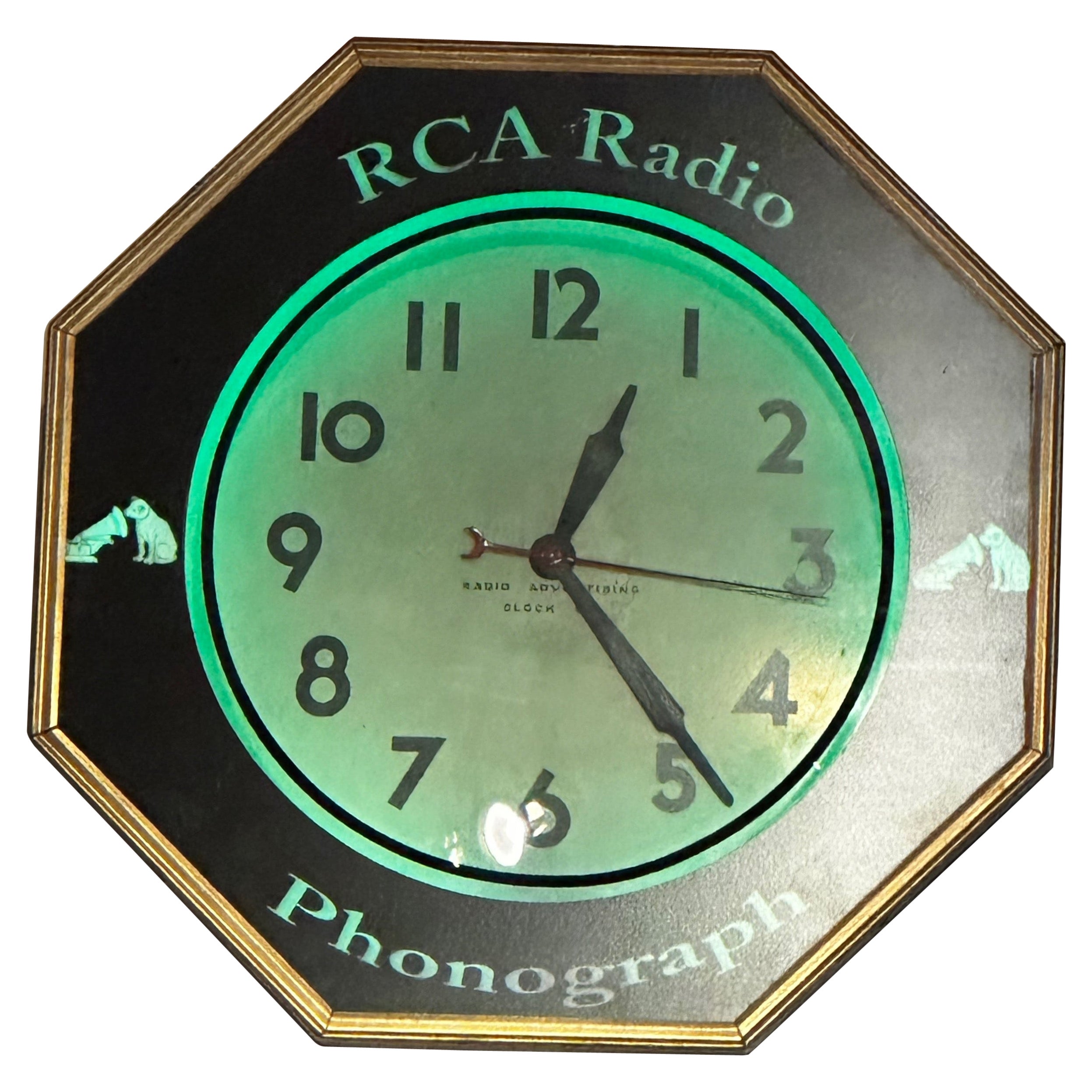 Original Art Deco Green Neon Hexagon Vintage RCA Radio and Phonograph