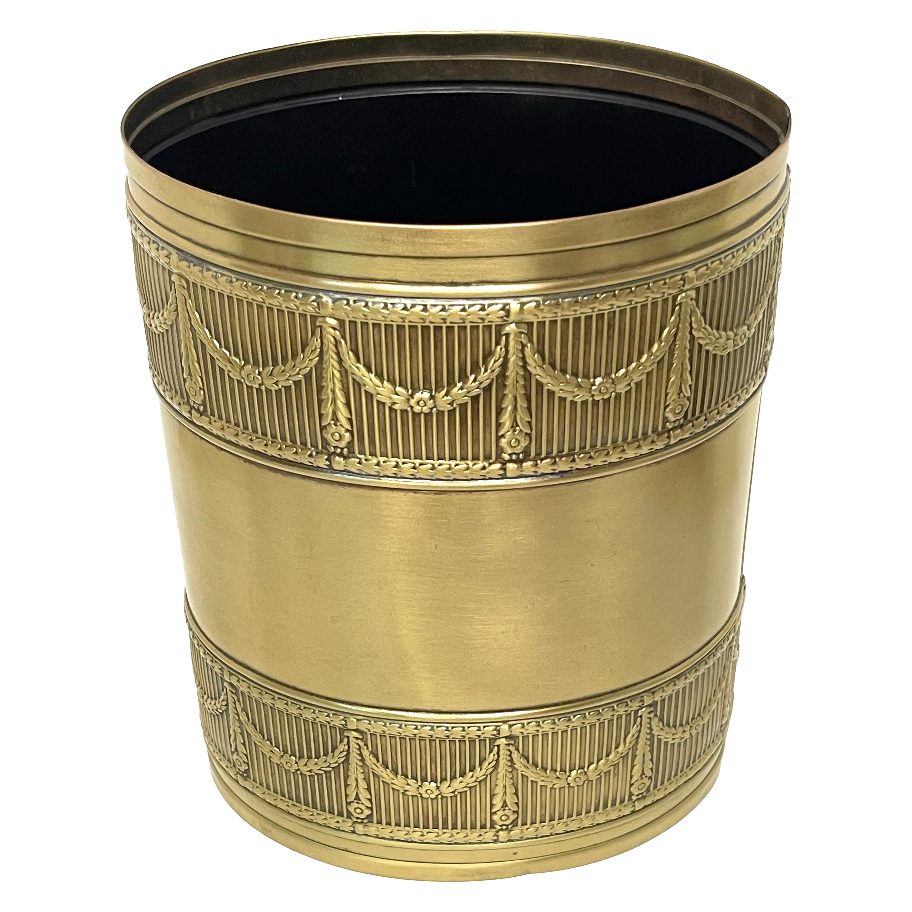 Austrian Bronze & Iron Neoclassical Trash Can / Wastepaper Basket For Sale