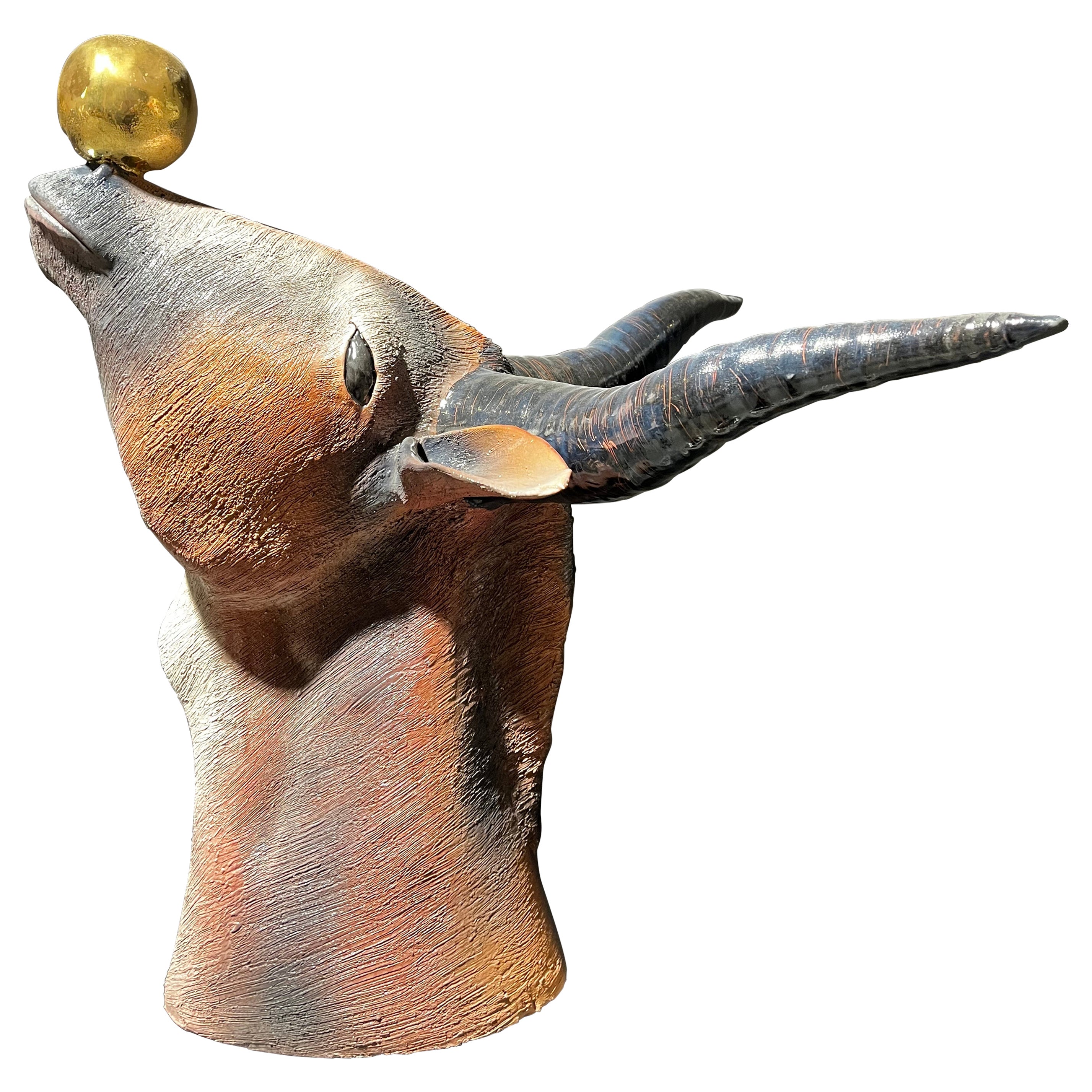 Antelope-Skulptur-Tafelaufsatz aus Seil, komplett handgefertigt ohne Form. 2023 im Angebot