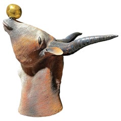 Centrotavola scultura di antilope a corda tesa, completamente fatto a mano senza stampo, 2023