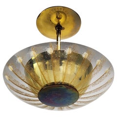 Pendentif en verre et laiton Gerald Thurston, années 1950, USA