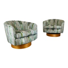 Milo Baughman "Roxy" Lounge Chairs, a Pair