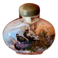 Chinese Snuffbox Covered in Painted Glass Inside, Period: 20th Century