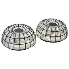 Limburg Pair of Extra Large 1960s Midcentury Glass Circular Wall Lights Lamps