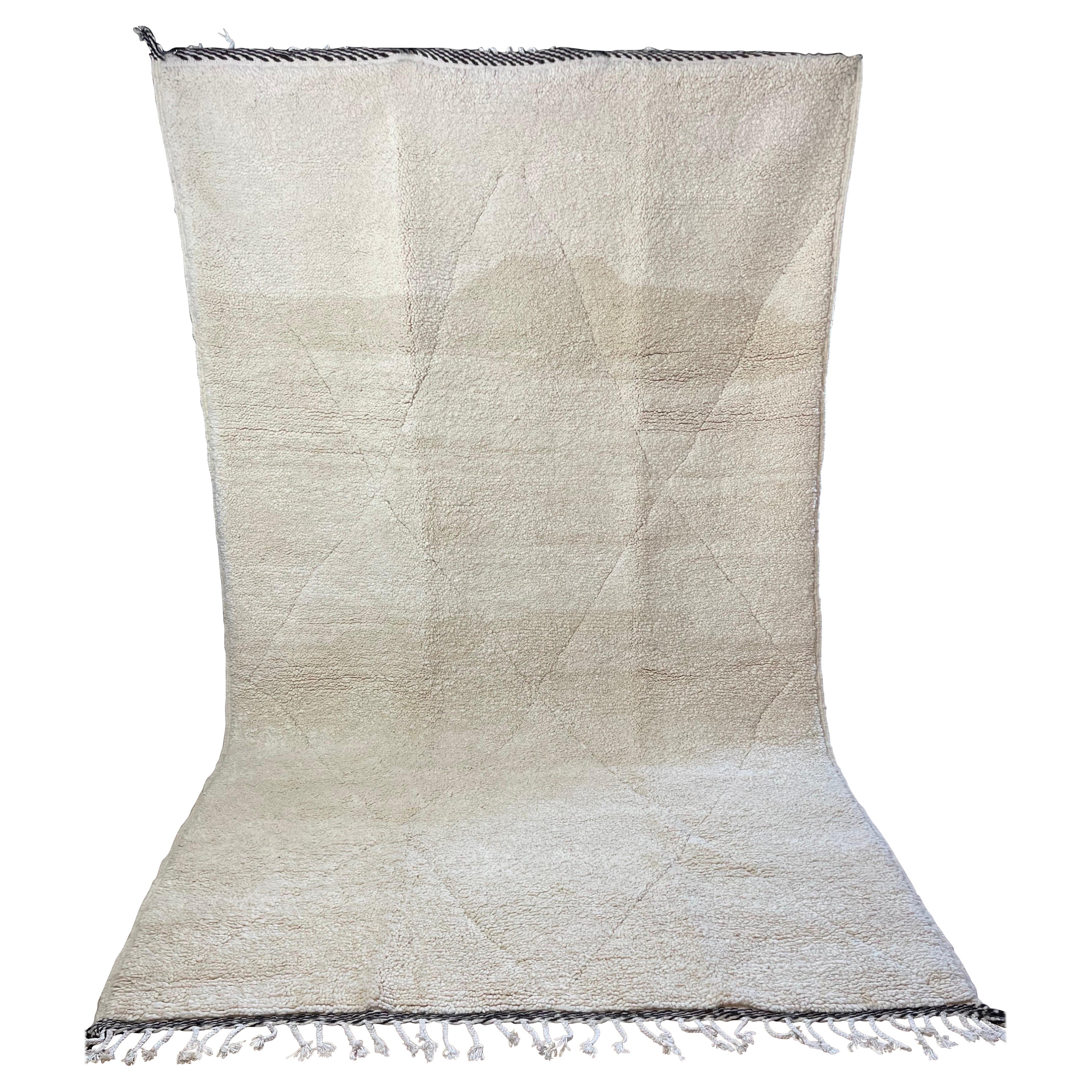 Modern Beni Ourain Rug Handmade Natural Wool For Sale at 1stDibs