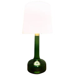 Lampe de bureau vintage en verre vert de Biilman-Petersen pour Le Klint / Holmegaard