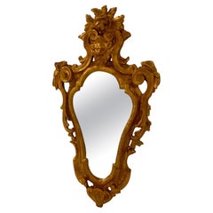 Vintage Italian Rococo Style Giltwood Mirror