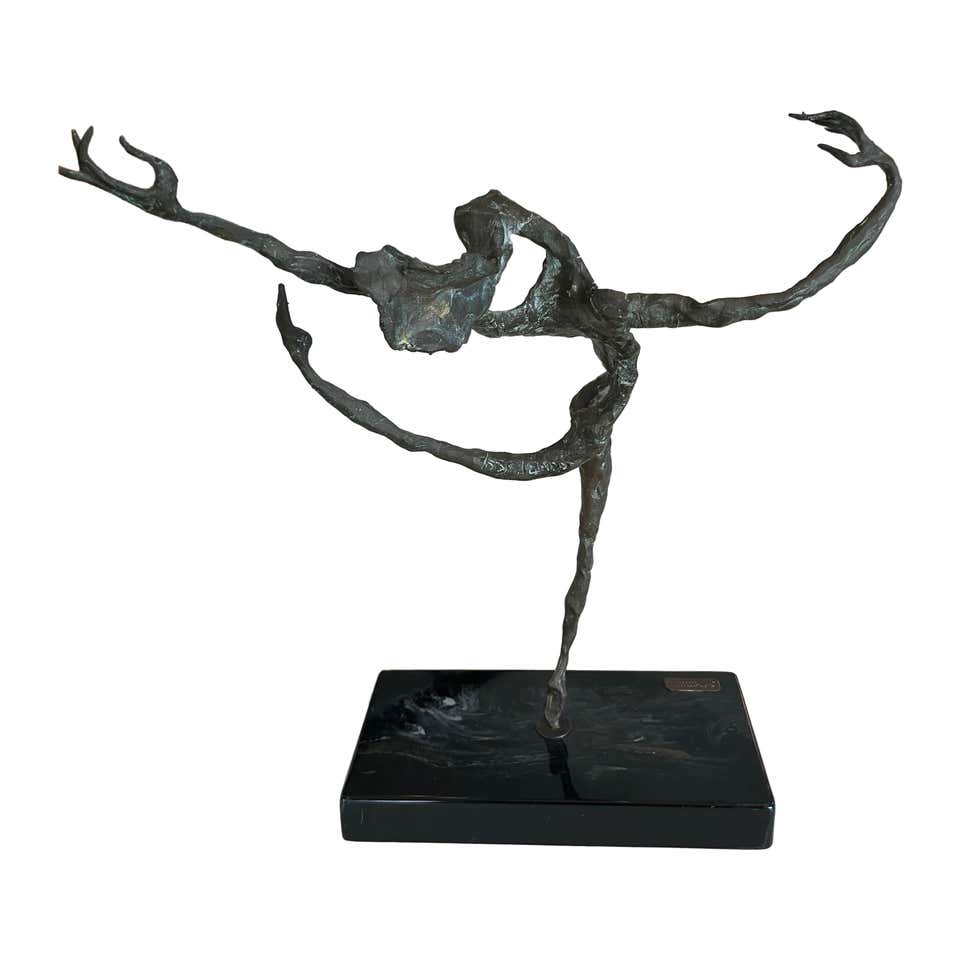 Emanuele Scarnicci Abstract Bronze Sculpture with Two Dancers, Signed ...