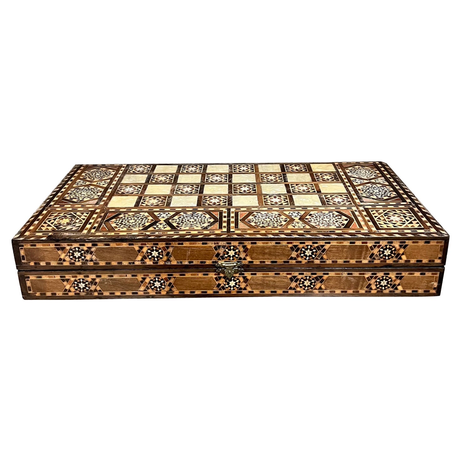 1960s Middle Eastern Backgammon Game Board Chess Box  For Sale
