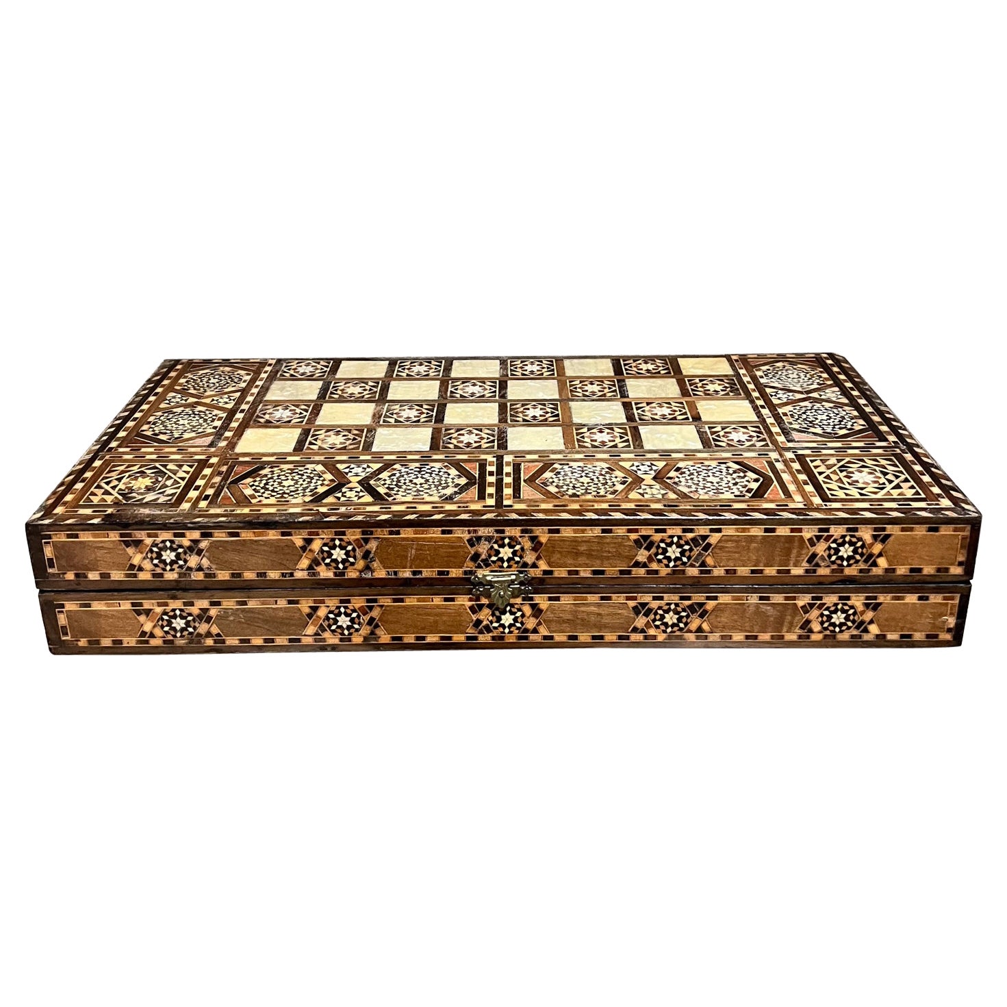 1960s Middle Eastern Backgammon Game Board Chess Box