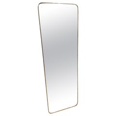 Handsome Full Length Midcentury Brass Mirror, Italy