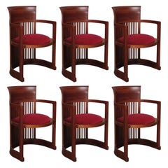 Frank Lloyd Wright "Barrel" Chairs for Cassina, 1937, Set of 6
