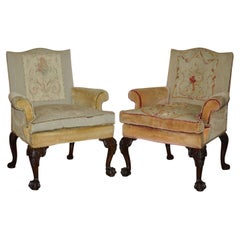 IMPORTANT PAIR OF GEORGE III HAND CARVED CIRCA 1780 Antique LIONS PAW ARMCHAIRs