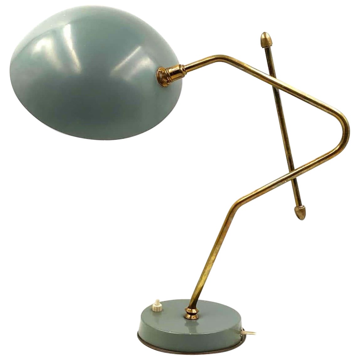 Modernist Smoke / Light Blue Table Lamp, France, 1960s