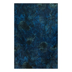 Amami Bleu, toile de table contemporaine en lin avec 6 serviettes par Vito Nesta