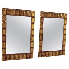 "Topaz" Murano Glass Mirror in Contemporary Style by Fratelli Tosi