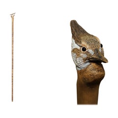Used Tall Shepherds Walking Stick with Woodpecker Bird Head