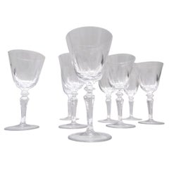 Postmodern Set of 8 Baccarat Crystal Champagne Coupes, France