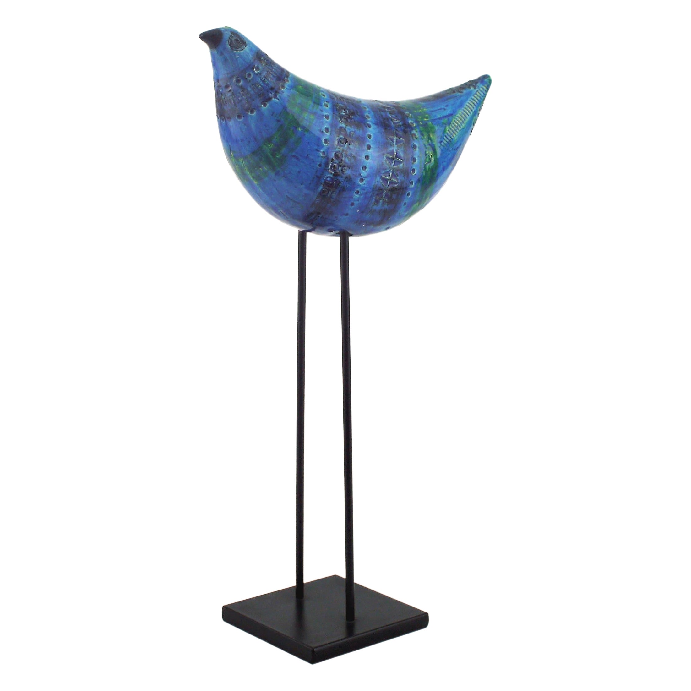 "Figura Di Uccellino" Rimini Blu Series by Aldo Londi for Bitossi Blue Bird For Sale
