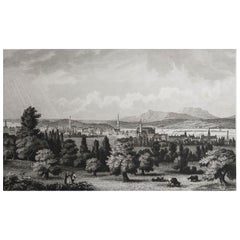 Originaler antiker Druck von Montreal, Kanada, um 1840