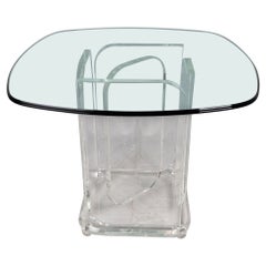 Vintage Acrylic & Glass Side/Dining Table
