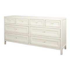 Antiqued White Rustic Painted Dresser