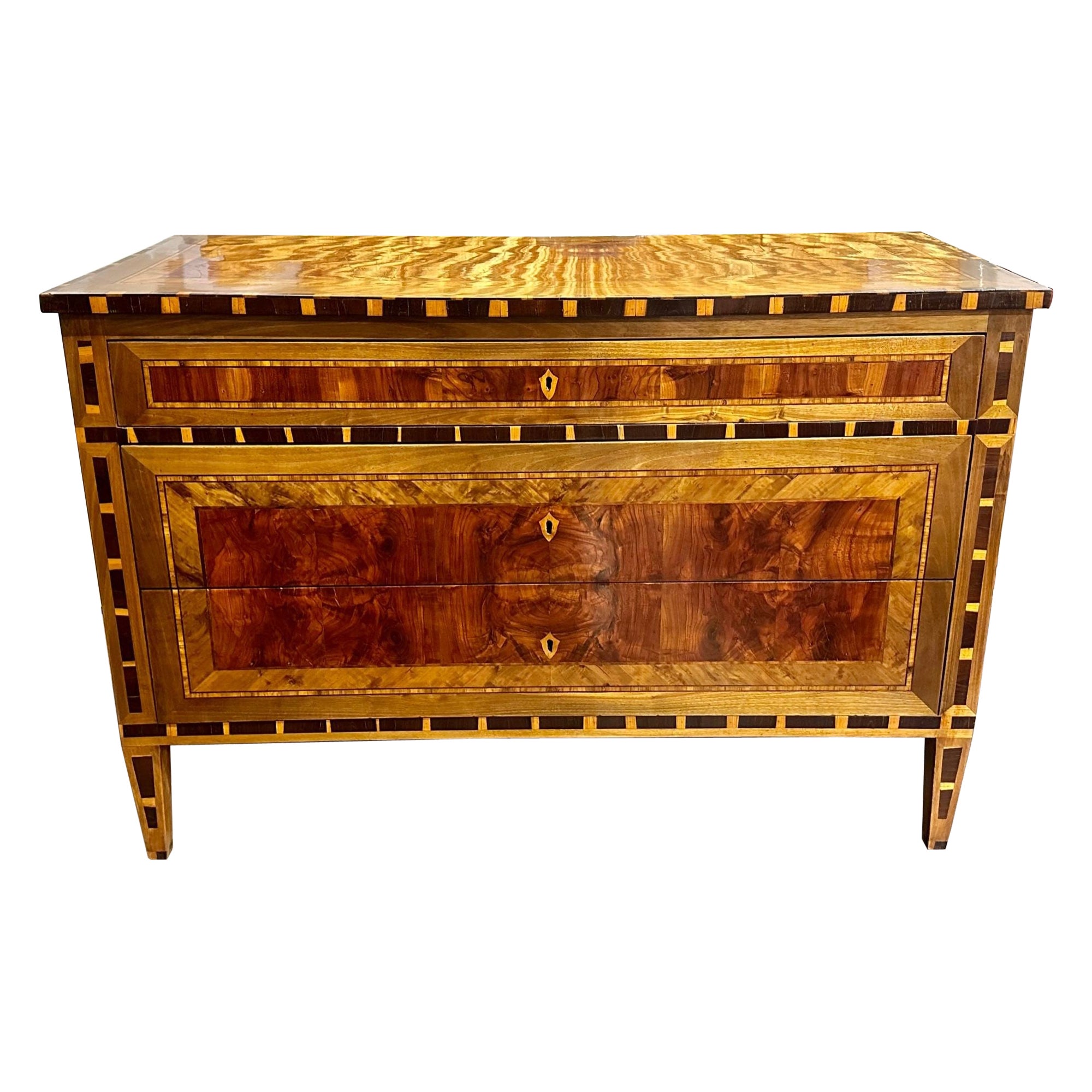 Italian Inlaid Walnut Commode