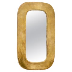 Miroir en céramique émaillé or doré français Mithé Espelt