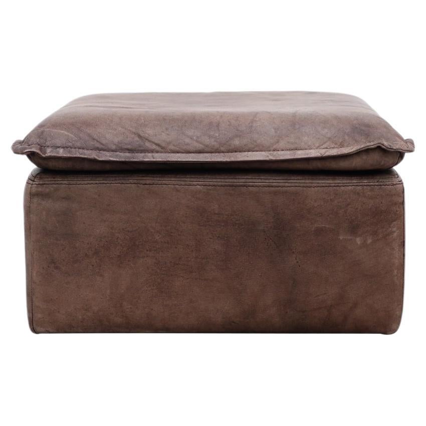 DeSede DS11 Style Brown Leather Patchwork Ottoman for Laauser, Germany For Sale
