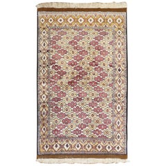 Afghan Part Silk Contemporary Accent Rug