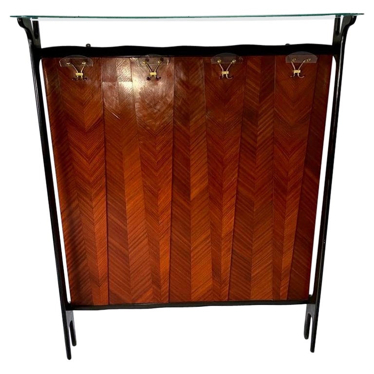 Mobile Coat Rack in Macassar Ebony and Rosewood Marquetry, Period: Art Déco For Sale