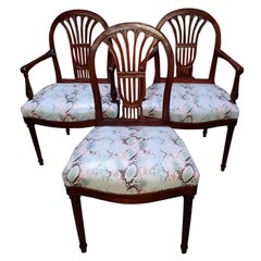 Pair of Armchairs and Chair Stamped Henri Jacob, Period: Louis XVI