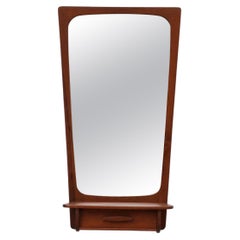 Midcentury Danish Teak Butlers Mirror