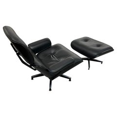 "Stealth" All Black Herman Miller Eames Chair and Ottoman 2017-Tall Version