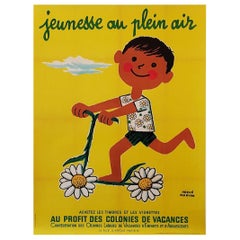 JEUNESSE AU PLEIN AIR Original Vintage Poster by Herve Morvan, 1968