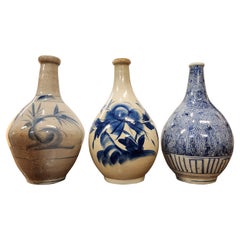 Japanese 19th Century Sake Bottles, Collection of Three