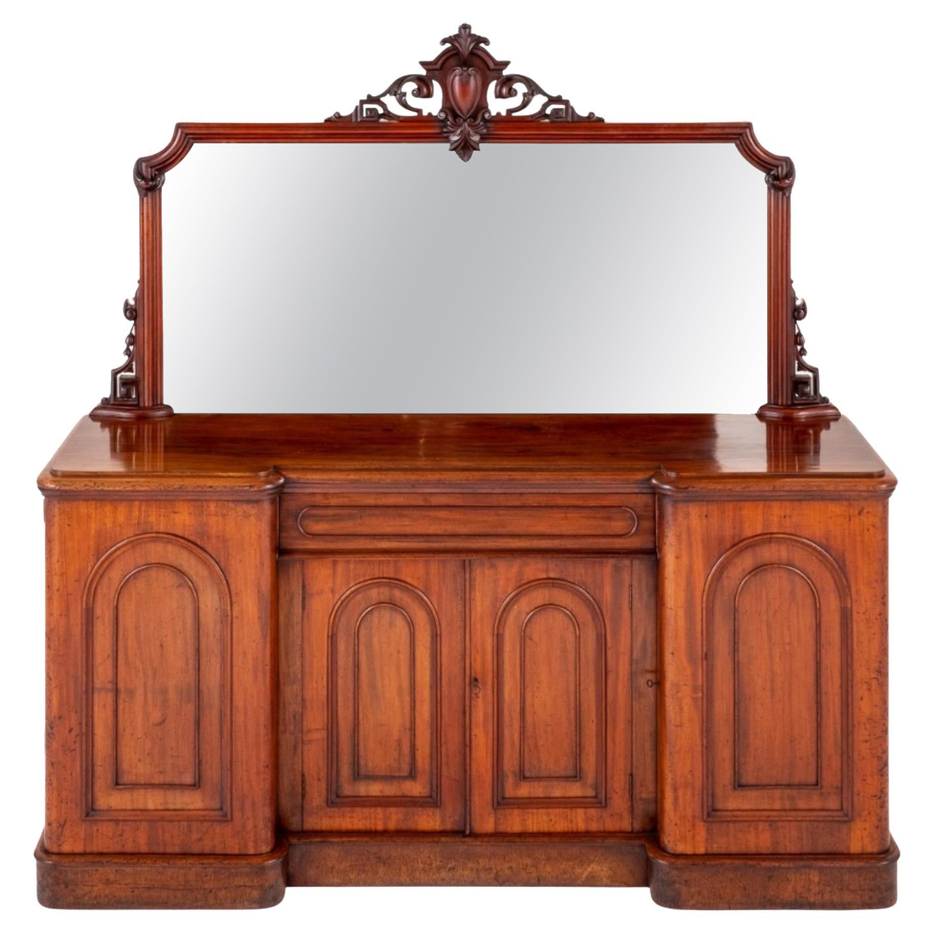 Victorian Mahogany Sideboard Antique Server, 1860 For Sale