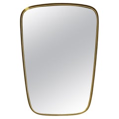 Midcentury Wall Mirror with a Heavy Brass Frame by Münchener Zierspiegel