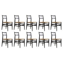 Gio Ponti 646 "Leggera" Dining Chairs for Cassina, 1952, Set of 10