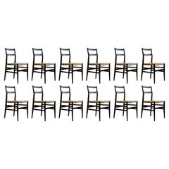 Gio Ponti 646 "Leggera" Dining Chairs for Cassina, 1952, Set of 12
