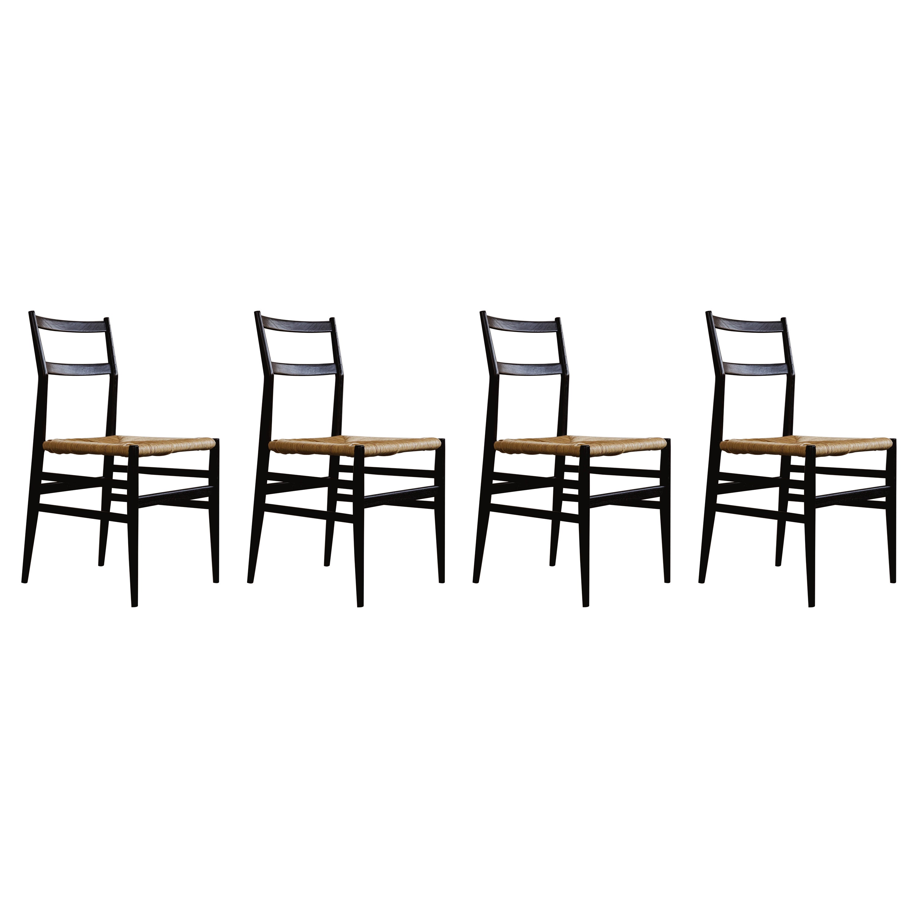 Gio Ponti 646 "Leggera" Dining Chairs for Cassina, 1952, Set of 4 For Sale